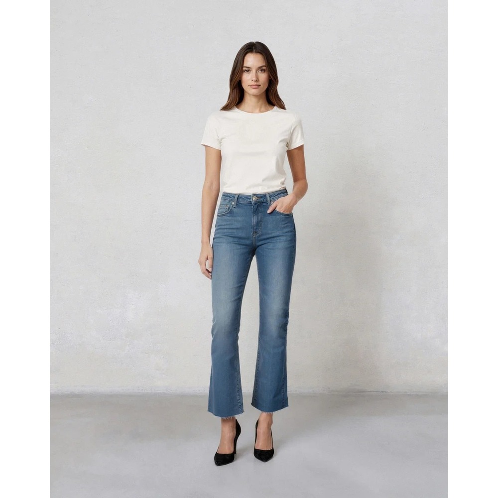 Edwin Jeans Lark‎ Ankle Bootcut With Raw Hem Size 29 Azure Mid Rise EW20921CS